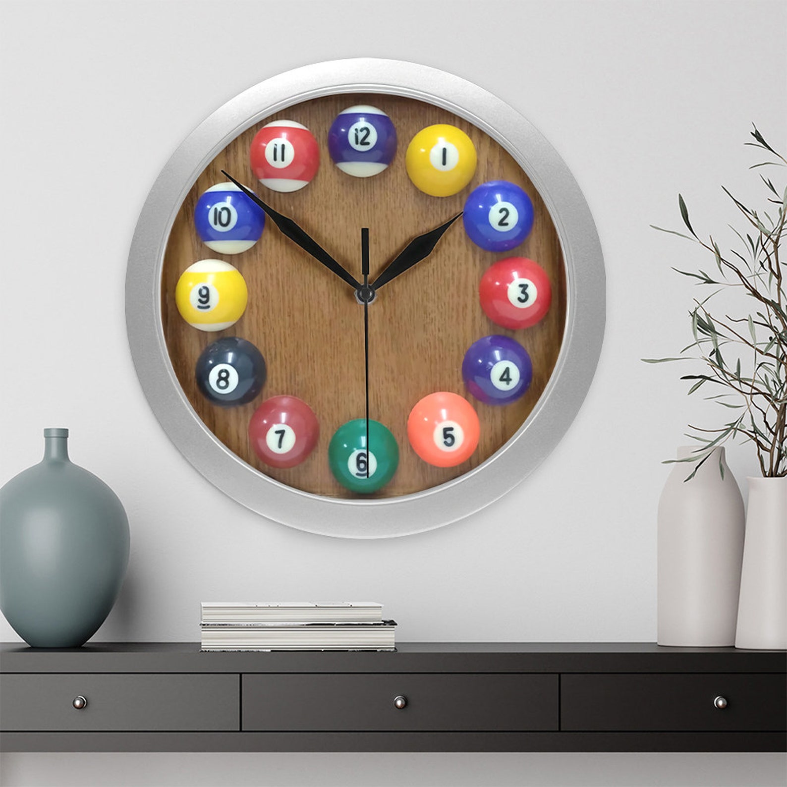 Reloj de madera de bolas de billar decoración sala de billar Etsy
