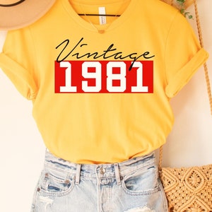 1981 Tee, Vintage 1981 Birthday T-Shirt 1981 TShirt Retro Shirt 42 Birthday Gift 1981 Birthday Gift For Him Gift For Her Vintage 1981