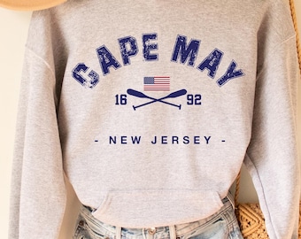 Sudadera con capucha de Cape May, camiseta de Cape May, camiseta náutica de Nueva Jersey, Cape May, NJ, viaje a Cape May, vacaciones en Cape May, casa en Cape May, Cape May