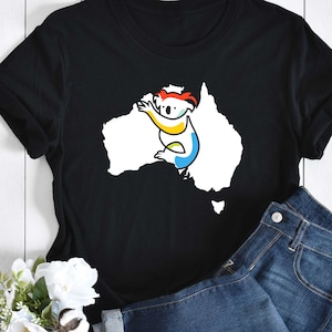 Koala Australia T-Shirt, Australia Koala shirt, Australia Kangaroo shirt, Aussie shirt, animal shirt, Australian map shirt, gift for her