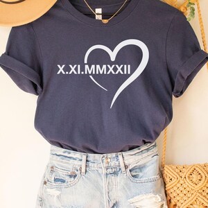 Custom year T-Shirt Custom Roman Numeral T-shirts, Roman Numeral Date Gifts for Couples, Custom Roman Numeral Matching Shirt