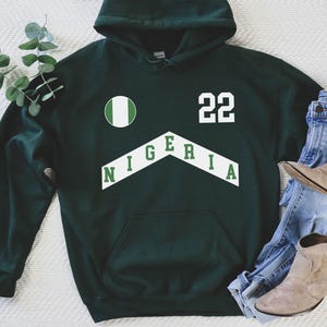 Nigeria Hoodie, Nigeria Jersey, Nigeria Geschenke, Nigeria Shirt, Nigeria Fans Geschenk, Nigeria Spiel, Nigeria WM, WM Trikot