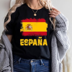 Espana-T-shirt, Espana-jersey, Spanje voetbal, gepersonaliseerd nummer, Spanje cadeau, WK-shirt, shirt Spanje, Spaanse voetbalfans, Madrid