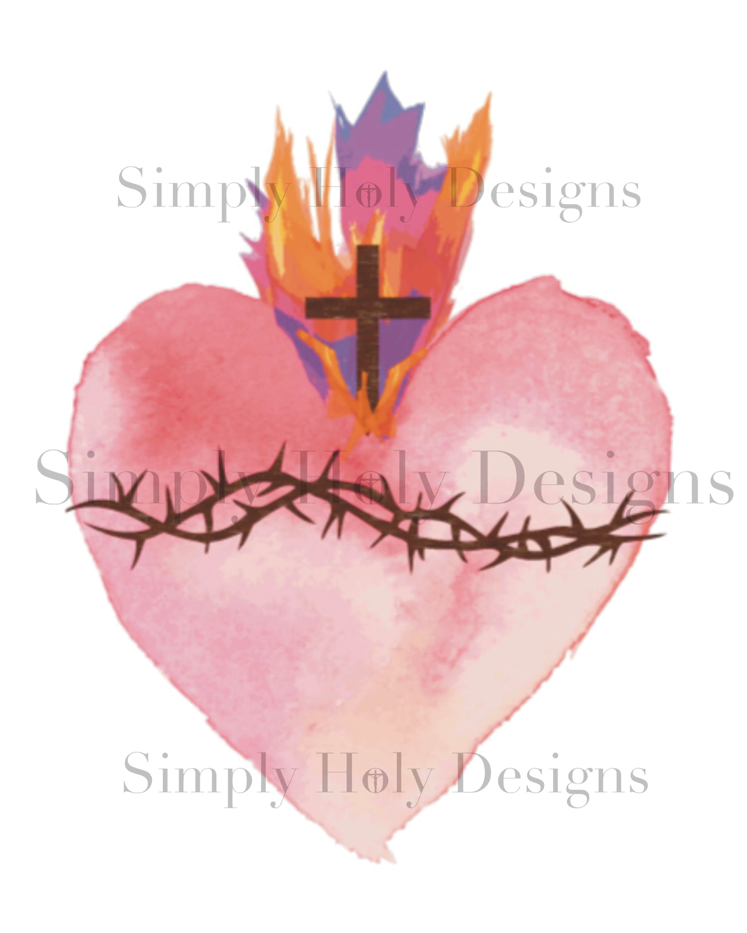 Sacred Heart of Jesus Print Digital Download - Etsy