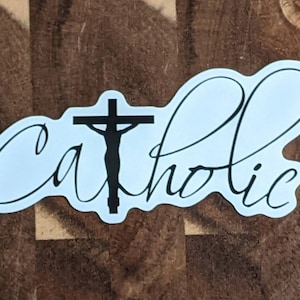 Waterproof Vinyl Sticker - Catholic Script