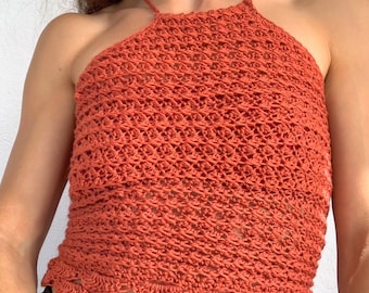 PATTERN - Suzette Crocheted Halter Crop top