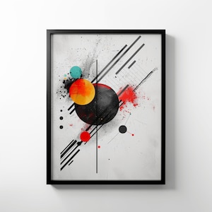 Premium Matte Paper Poster - El Lissitzky Style, Suprematism, Wassily Kandinsky Inspired, Abstract Print, Geometric Composition, Wall Art