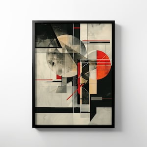 Premium Matte Paper Poster - El Lissitzky Style, Suprematism, Wassily Kandinsky Inspired, Abstract Print, Geometric Composition, Wall Art