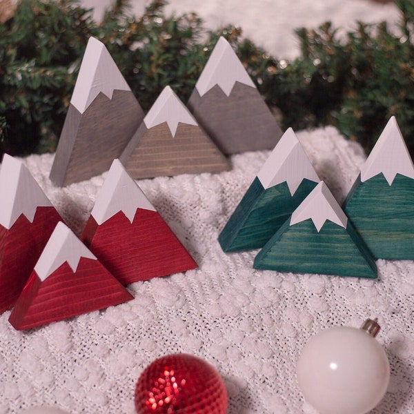 Christmas Shelf Decor | Mountain Shelf Sitter | Christmas Mantel Decor | Wooden Christmas Tree | Nursery Decoration | Wood Mountain Decor