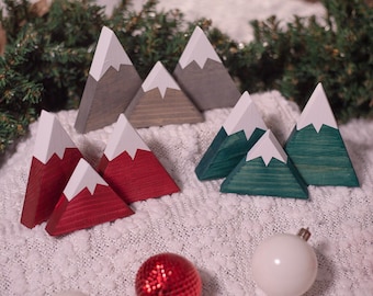 Christmas Shelf Decor | Mountain Shelf Sitter | Christmas Mantel Decor | Wooden Christmas Tree | Nursery Decoration | Wood Mountain Decor
