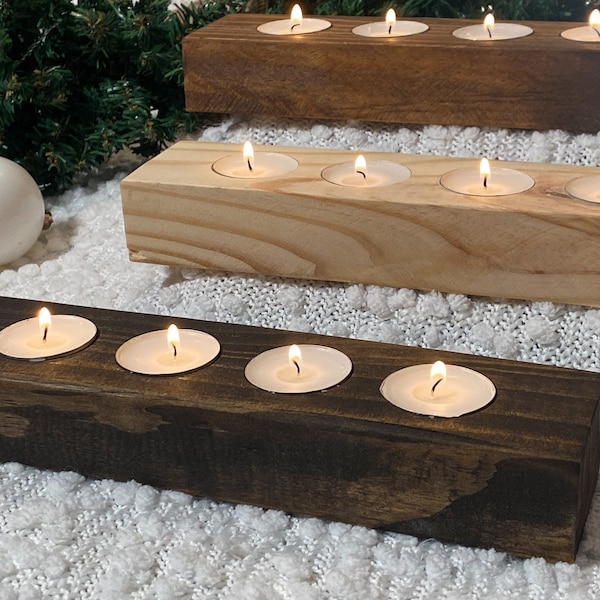 Wooden Tealight Holder | Candle Holder | Tealight Centerpiece | Wood Candle Stand | Wood Candle Favor | Rustic Wedding Decor | Candle Decor
