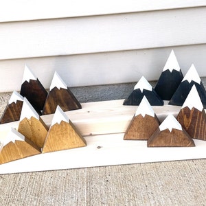Mountain Shelf Decor | Shelf Decor Nursery | Mini Wood Mountain | Wood Mountain Decor | Adventure Mountain Shelf Stand
