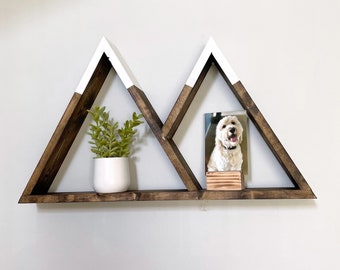 Mountain Shelf | Geometric Shelves | Wood Wall Shelf | 27x15.5 | Triangle Shelves | Mountain Home Decor |