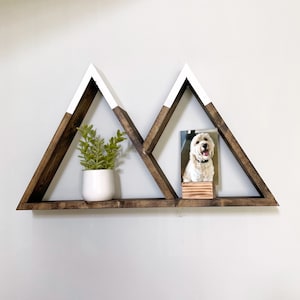 Mountain Shelf | Geometric Shelves | Wood Wall Shelf | 27x15.5 | Triangle Shelves | Mountain Home Decor |