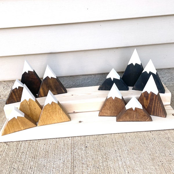 Mountain Shelf Decor | Shelf Decor Nursery | Mini Wood Mountain | Wood Mountain Decor | Adventure Mountain Shelf Stand