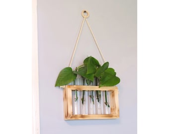 Hanging Plant Propagation Station | Plant Propagation- Tubes Included | Indoor Plant Stand | Hanging Planter | Boho Plant Holder