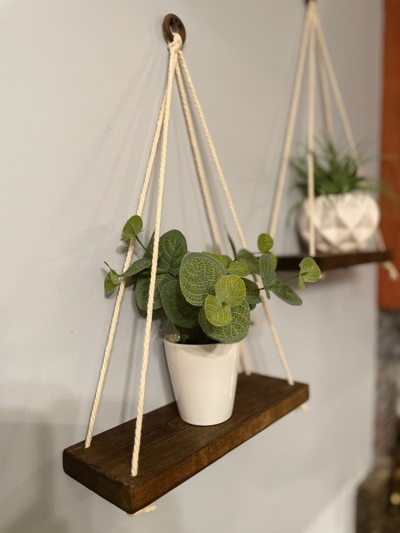Hanging Shelves set of 2 Plant Shelf Hanging Planter Etsy