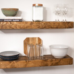 Wood Floating Shelves Heavy Duty | Custom Size Rustic Home Décor ...