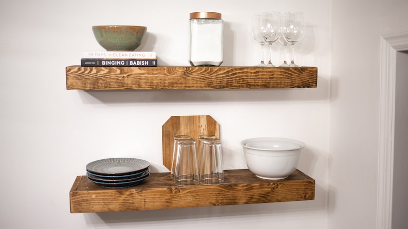 Wood Floating Shelves Heavy Duty | Custom Size Rustic Home Décor ...