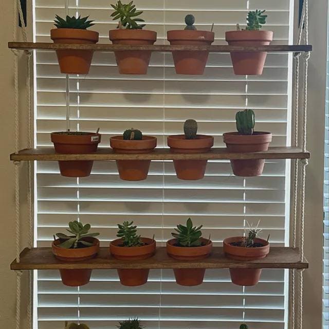 窓辺の植物棚｜吊り下げ式プランター｜段式植物棚｜窓辺のガーデン棚
