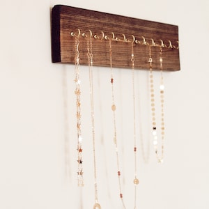 Wall Necklace Holder | Hanging Jewelry Organizer | Wood Jewlery Hanger | Wall Jewelry Storage | Necklace Hanger with hooks