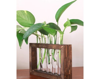 Propagation Station | Plant Propagation- Tubes Included | Indoor Plant Stand | Boho Plant Holder