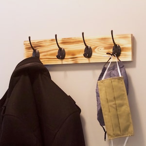 Hanging Coat Rack | Wood Coat Hanger | Coat Hanger Wall Mount | Wall Key Hanger | Hanging Hat Rack