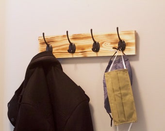 Hanging Coat Rack | Wood Coat Hanger | Coat Hanger Wall Mount | Wall Key Hanger | Hanging Hat Rack