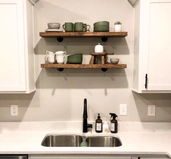 Replacing Barnwood Shelf with Two Open Shelves Above my Kitchen Sink