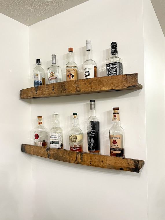 ウイスキー樽用ステーブシェルフ | バーボン樽用シェルフ | 素朴な酒棚