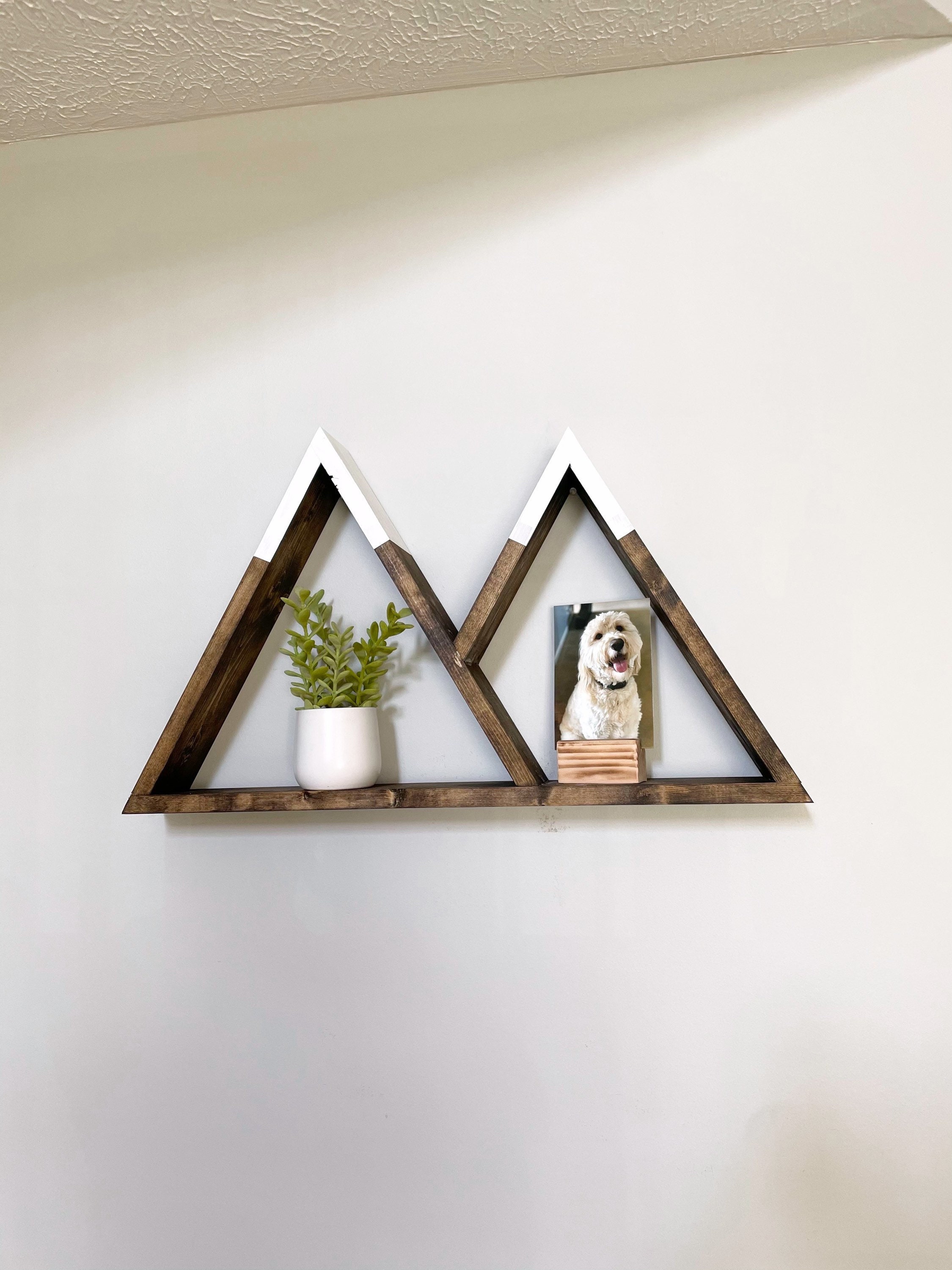 Mountain Shelf | Geometric Shelves | Wood Wall Shelf | 27x15.5