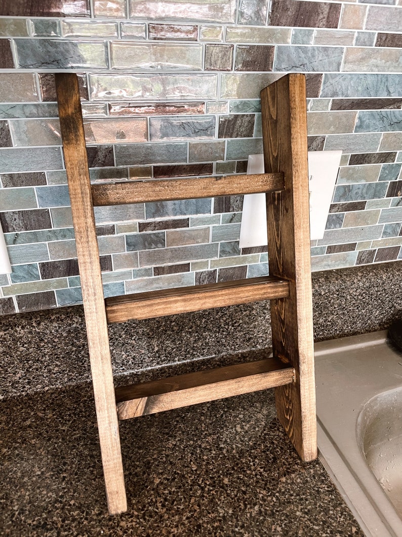 Tea Towel Ladder Wood Ladder Kitchen Counter Decor Mini Etsy