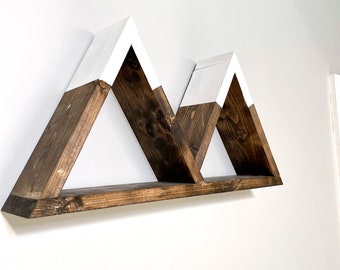 Mountain Shelf | Geometric Shelves | Wood Wall Shelf | 20"x10" | Wall Hangings| Triangle Shelves | Nature Décor | Mountain Home Décor