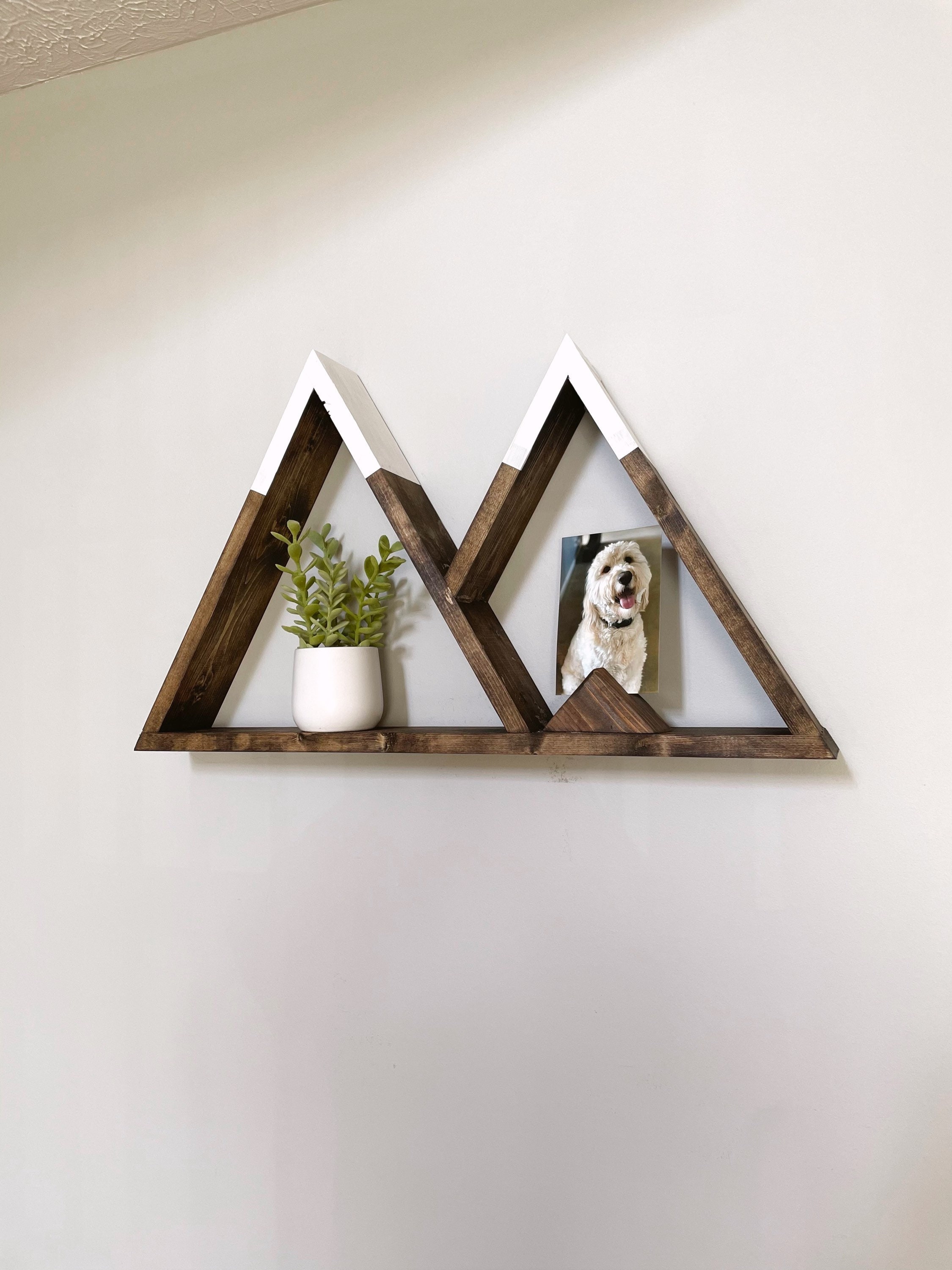 Mountain Shelf Geometric Shelves Wood Wall Shelf 27x15.5 Etsy