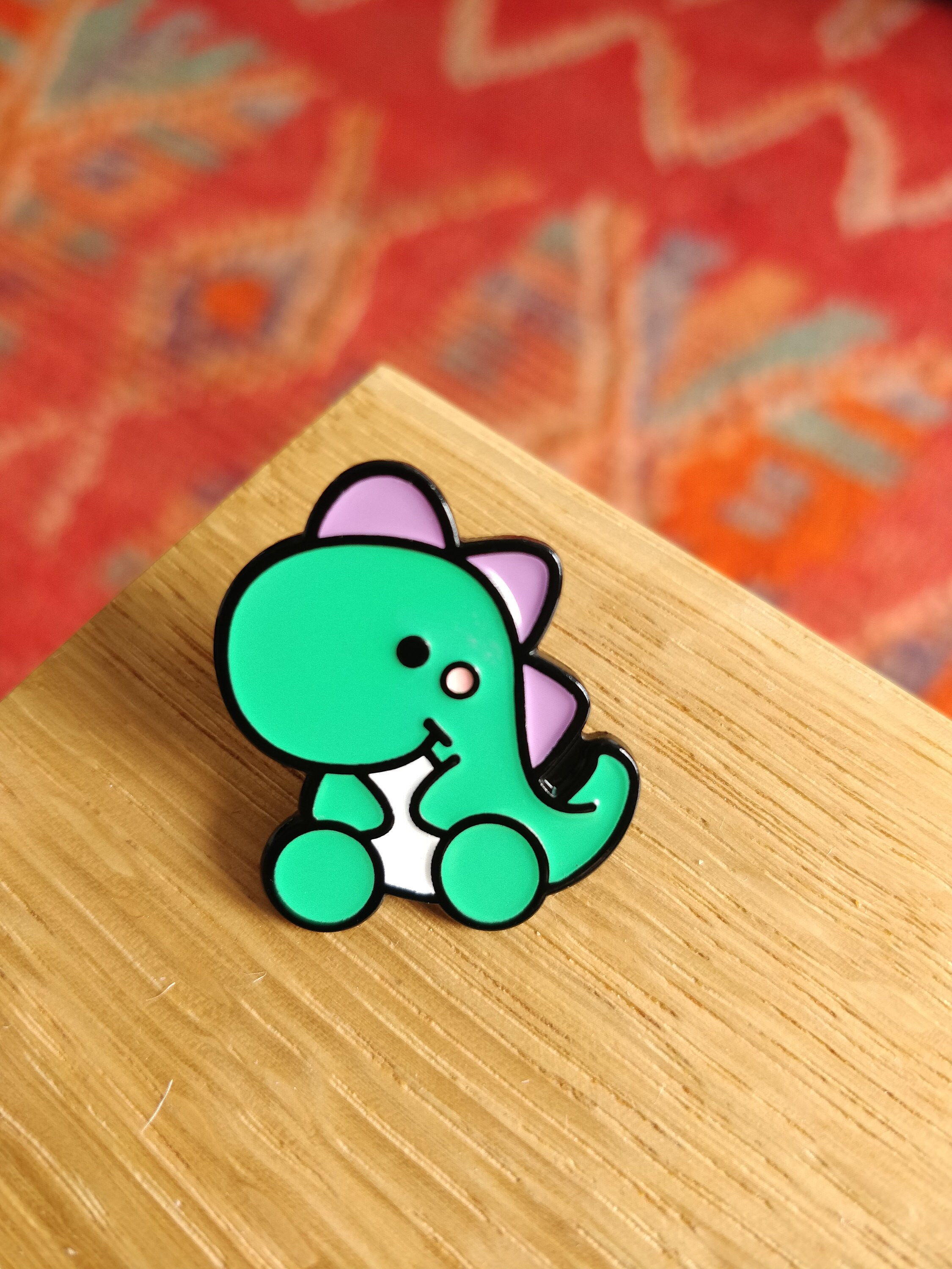 Hello Tiny Dino Cute Dinosaur Pin Etsy