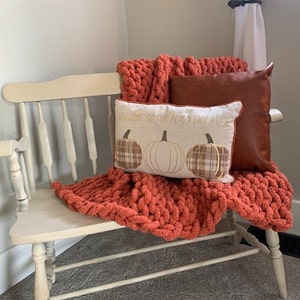Handmade Chunky Knit Blanket/Throw