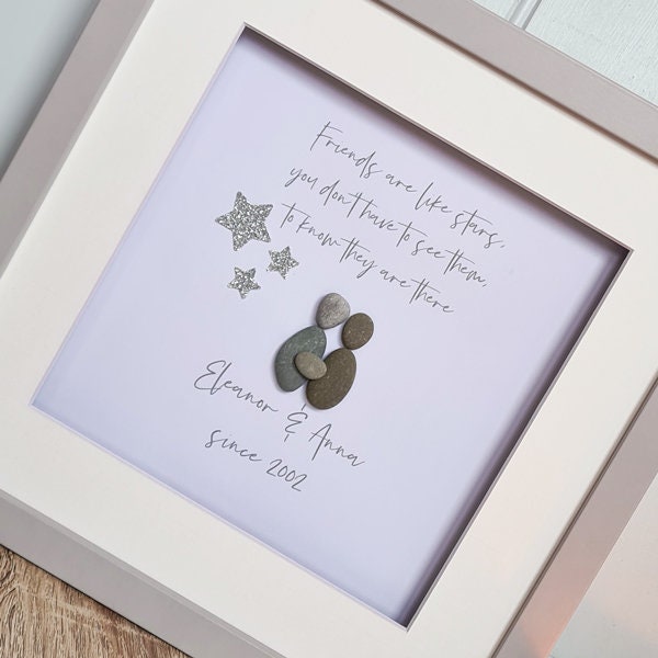 Friends Are Like Stars Personalised Pebble Art For Friends/ Friendship/Thinking Of You