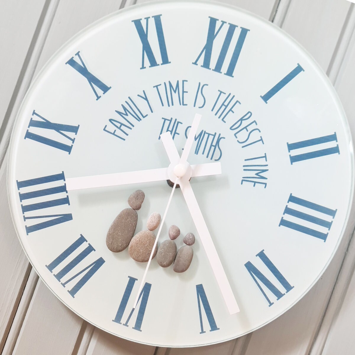 Personalised Pebble Family Wall Clock Etsy