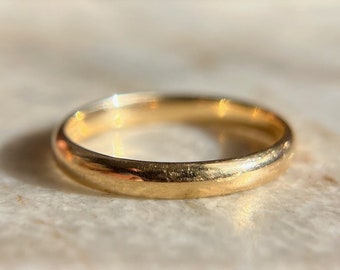 Antique Solid 18K Yellow Gold Wedding Ring, Size 6.25 6 1/4 / Estate Stacking 2.75 mm Wide Band / Classic Slim Gold Ring / Unique Gift