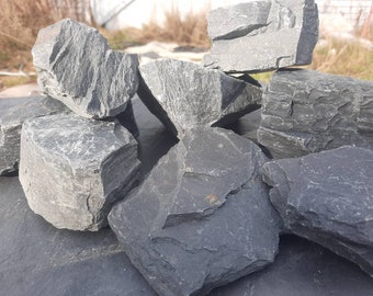 15 Lbs of NATURAL BLACK SLATE 'Rocky Mountain Terrain' Tank Decor for Aquariums /Terrariums, Garden, Craft Stone, and More!