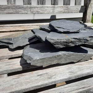 15 Lbs of Mixed Size NATURAL BLACK SLATE Aquarium /Terrarium, Garden and Craft Stone, Perfect for Reptiles, Landscapes, Gardens, and More image 5