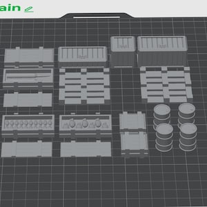 Gothic Heavy Ammo Container Terrain | Grimdark 28 mm Sci‑Fi Tabletop Scatter Scenery | Unpainted 3D‑Printed Bundle for Miniature Scatter