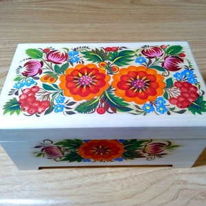 Caja de Madera N 184 con flor decorativa Ornamento. Caja de | Etsy