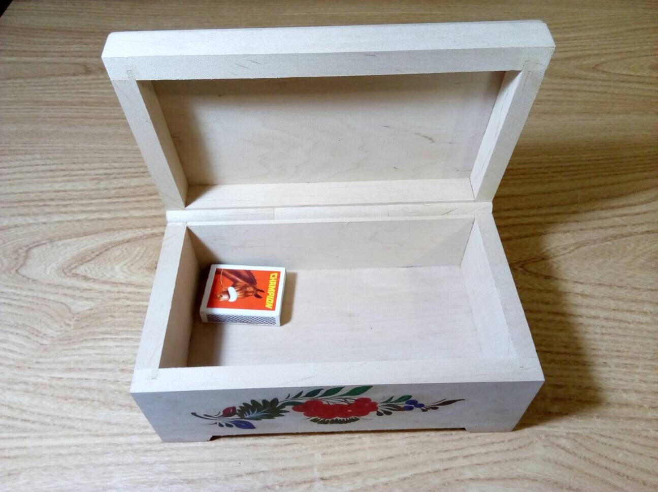 Caja de Madera N 177 con flor decorativa Ornamento. Caja de | Etsy