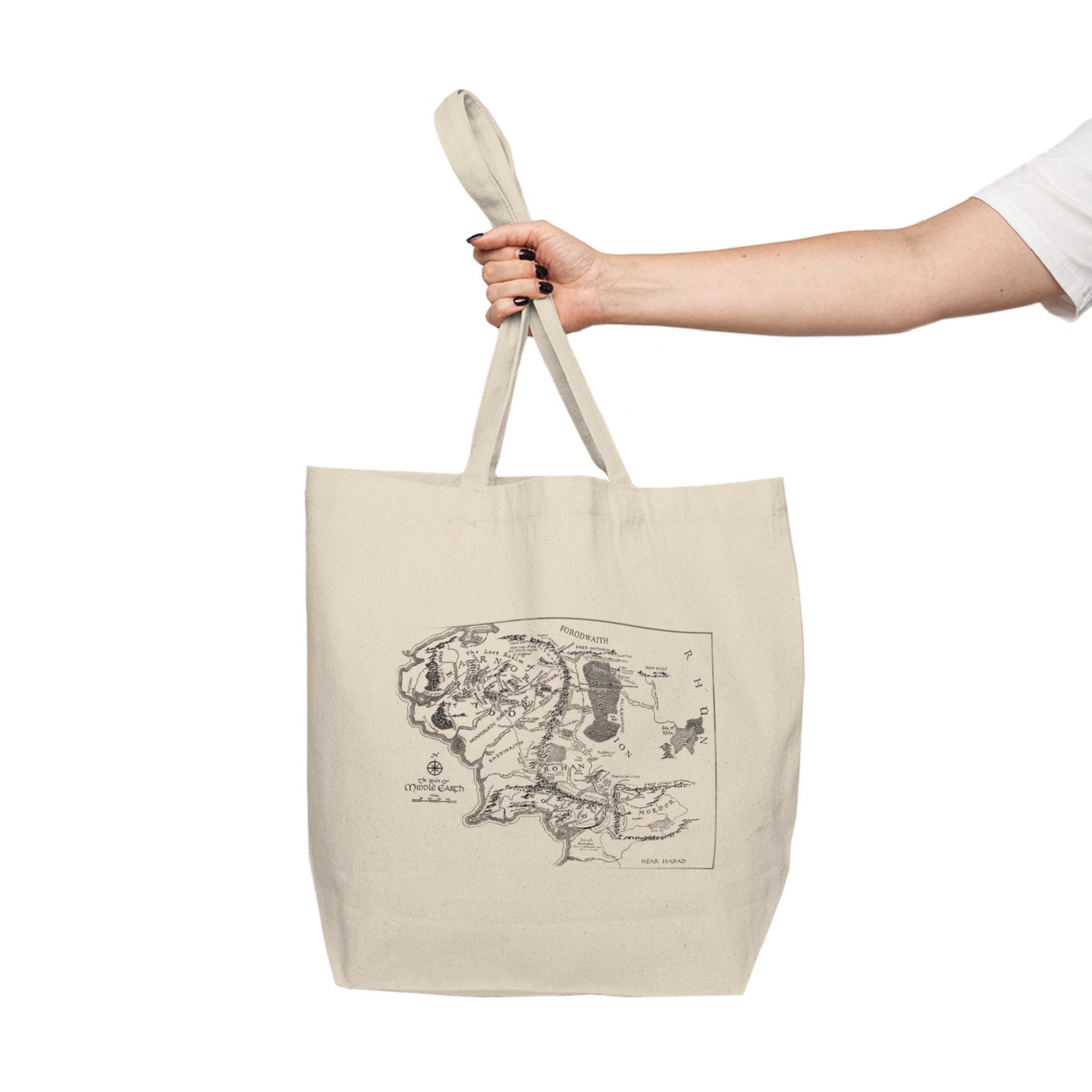 Middle Earth Map Canvas Tote Bag LOTR Tote Bag Tolkien Bag Etsy Ireland