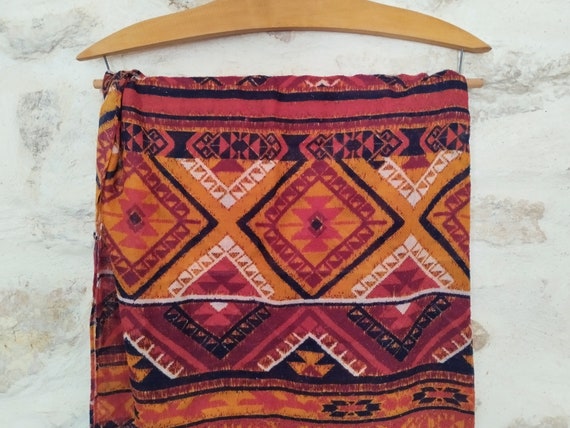 Secondhand Red Aztec Boho Scarf Woman, Recycled B… - image 3