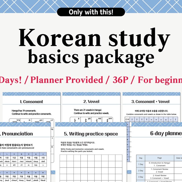 Korean Study Planner Etsy