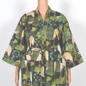 Indian Cotton Hand Block Print Robes, Beautiful Kimono, Indian Dressing Gown, Women&#39;s Traditional Boho Robes,Plus Size Summer Nightwear Robe