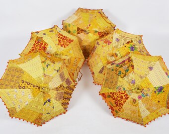 Beautiful Wholesale Lot Embroidery Wedding Umbrella Parasol Indian Decorative Handmade Cotton Party Decor Garden Hippie Traditional Umbrella