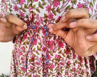 Indian Cotton Kaftan Dress Long , Beach Wear Bikini Cover up Caftan , Gift For Her , Floral Print Sleepwear , Maternity Robe ,Nursing Kaftan